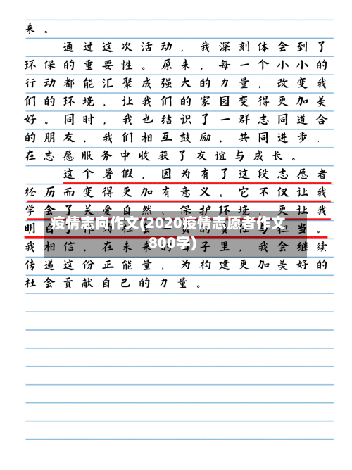 疫情志向作文(2020疫情志愿者作文800字)-第3张图片