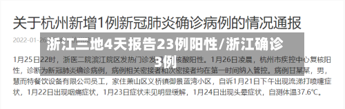 浙江三地4天报告23例阳性/浙江确诊3例-第1张图片