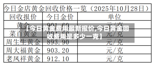 【今日黄金费用最新报价,今日黄金回收费用是多少一克】-第2张图片